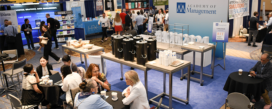 AOM 2024 image of networking coffee break in exhibit hall