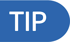 Image of lightbulb and the word TIP
